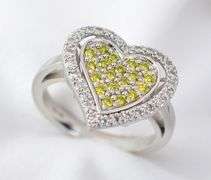 Sweet Heart Ring with yellow & White Diamonds