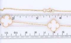 14kt Yellow Gold Mother of Pearl 5 Clover Necklace