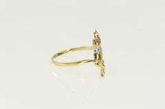 10K Yellow Gold Cat's Diamond Collar Love Kitten Pet Ring