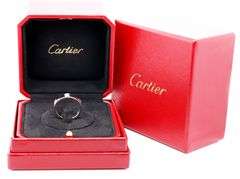Cartier Single Diamond Love Band Ring in Platinum W/Box, SZ 54
