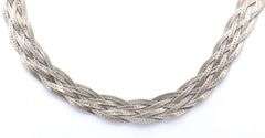 Italian Vintage 925 Sterling Silver Braided Necklace