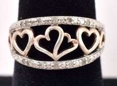 Sterling Silver Diamond Heart Ring