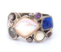 Group Lot of 3 Vintage 925 Sterling Silver Gemstone Rings
