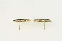 14K Yellow Gold Pear Black Onyx Vintage Retro Stud Earrings