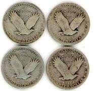 4 Different Standing Liberty Quarters: 1926, 1928-S, 1929, & 1929-D