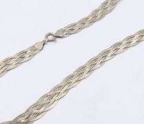 Italian Vintage 925 Sterling Silver Braided Necklace