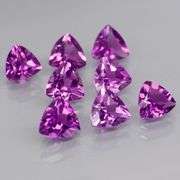Trilliant 5.60ct 6x6mm real Bolivian Amethyst set
