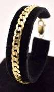 Glowing 10K Yellow Gold Cuban Chain Link Bracelet