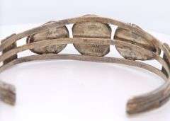 Vintage 925 sterling silver signed turquoise cuff bangle bracelet