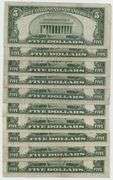 10 Much nicer 1934 Series $5 Blue Seal Silver Certificates
