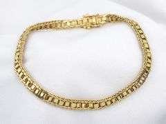 Pretty 14K YG Riccio Link Bracelet