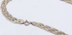 Italian Vintage 925 Sterling Silver Braided Necklace