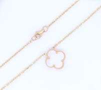 14kt Yellow Gold Mother of Pearl Clover Pendant on Chain