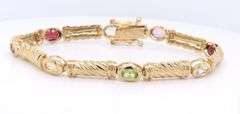 925 Sterling silver multi color cubic zirconia bracelet