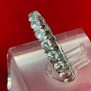 CERTIFIED 14K WHITE GOLD AND DIAMOND ETERNITY RING
