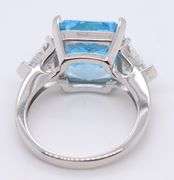 Blue Cubic Zirconia Sterling Silver Ring