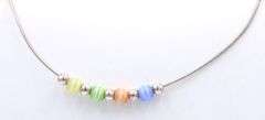 Italian 925 sterling silver multi color crystal ball necklace
