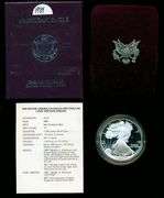 3 Diff. Gem Proof $1 Silver Eagles: 1987, 1988, & 1989. Box/COA