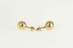 14K Yellow Gold 8.4mm Ball Sphere Vintage Classic Stud Earrings