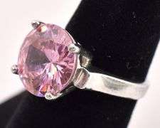 Sterling Silver Pink CZ Ring