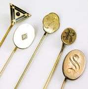 5 Antique Gold-Filled Stick Pins