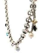 David Yurman Topaz and Pearl Toggle Charm Necklace in Sterling