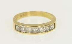 14K Yellow Gold Princess Cubic Zirconia Vintage Band Ring