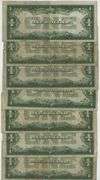 2 1928 & 5 1934 'Funny Back' $1 Small Size Silver Certificates
