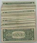Large lot of 90 Series of 1957 $1 Blue Seal Silver Certificat