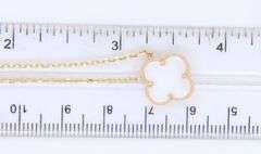 14kt Yellow Gold Mother of Pearl Clover Pendant on Chain