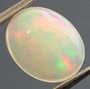 Block patterned 1.23ct frosty white Jelly Opal