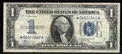 $1 1934 Silver Cert, Fr. 1606* Early Blue Seal Star VF
