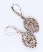 Set of 925 sterling silver cubic zirconia ring and matching dangle earrings