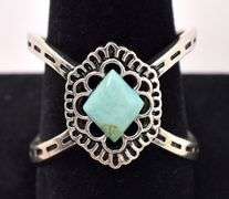 Sterling Silver Turquoise Gem Knuckle Ring