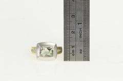 14K Yellow Gold Aquamarine Diamond Two Tone Vintage Ring