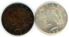2 Different Peace Silver Dollars: 1922 & 1928-S