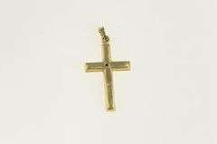 14K Yellow Gold Art Deco Vintage Diamond Cross Pendant
