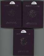 3 Diff. Gem Proof $1 Silver Eagles: 1987, 1988, & 1989. Box/COA