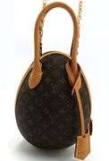 Louis Vuitton EGG bag, Monogram coated & Black leather W/ Box & Card