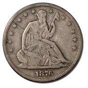1876 S With Motto Seated Half Dollar