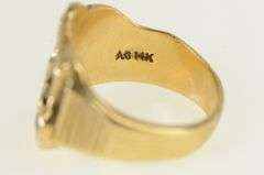 14K Yellow Gold 1930's Chinese A Y Monogram Diamond Ring