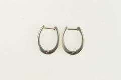 14K White Gold 18.6mm Diamond Statement Hoop Earrings