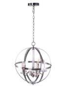 5-Light Globe Chandelier: Industrial Elegance