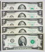 (5) Superb Crisp 2013 $2 Star Notes New York-Consecutive!
