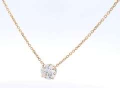 GIA Certified 3.25ct Round Brilliant Cut Diamond Pendant on Chain Necklace