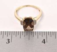 Attractive 10K Yellow Gold Smokey Quartz Ring