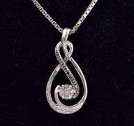 Sterling Silver Diamond Pendant Necklace