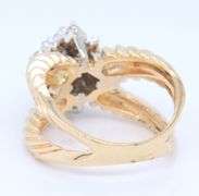 14kt two tone gold diamond cluster halo ring