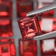 Premium 8.45ct princess cut cherry red Garnet set