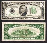 $10 1934-C FRN Fr.2013-H* Star Note From St. Louis District Fine
